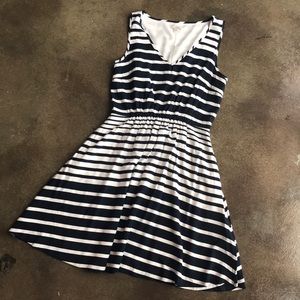 Gap Navy & White Striped Sleeveless Dress